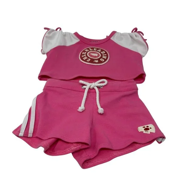 Build-A-Bear Cheerleading Outfit Pink & White Top & Shorts For Stuffed Animals - Picture 2 of 12